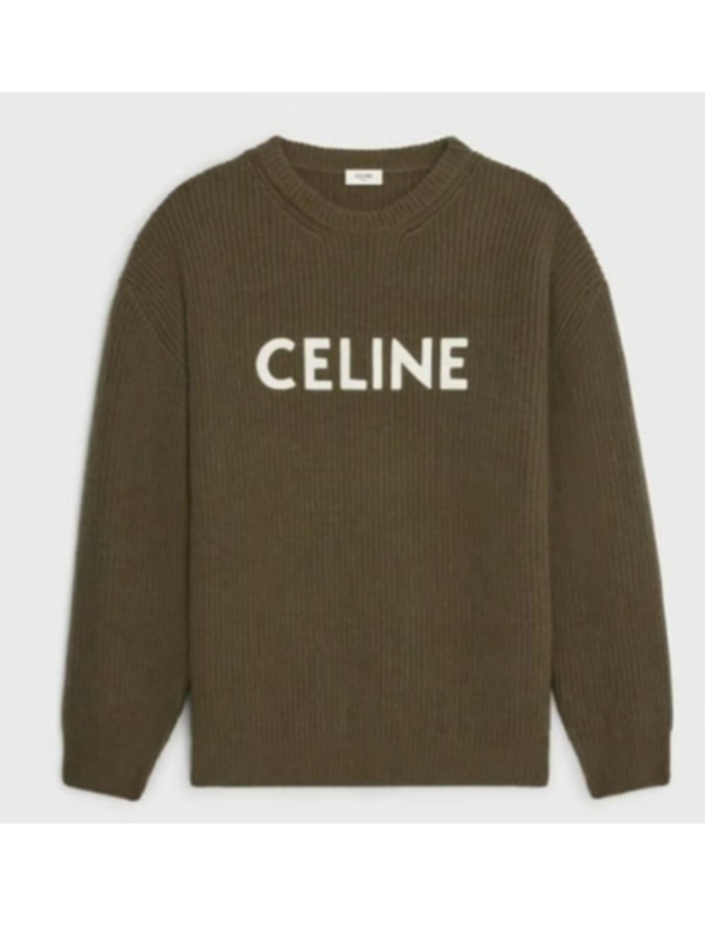 PRISTINE Celine Oversized Army Green Womens Knit Sweater